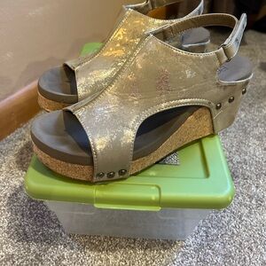 Chic Metallic Wedge Sandals